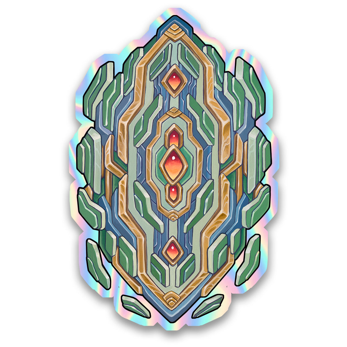 'Techtonic Totem' Holographic Sticker
