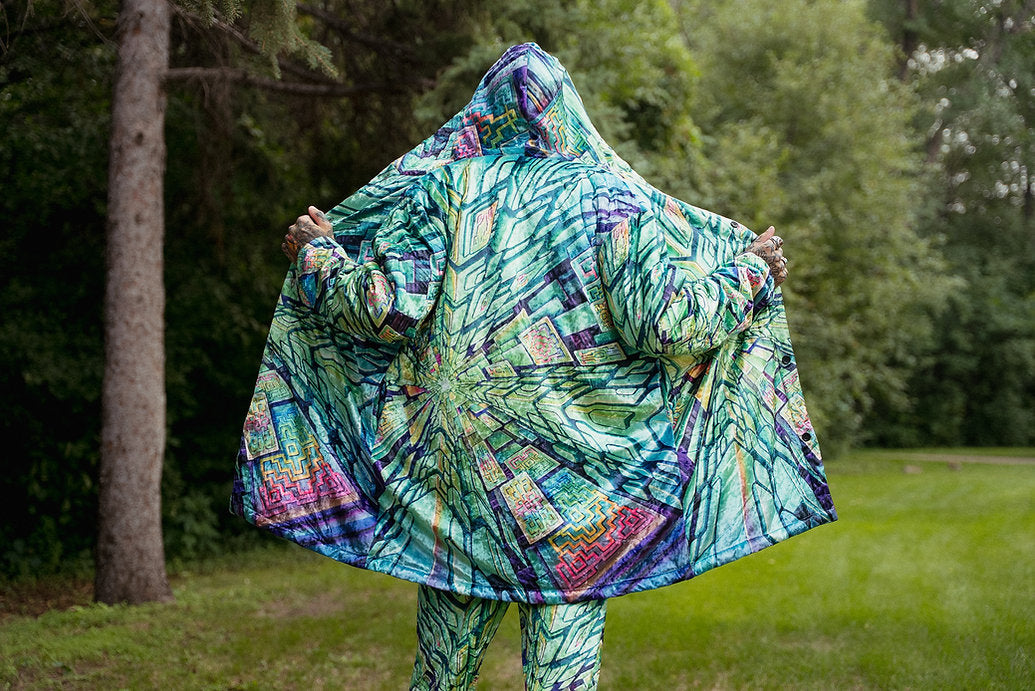"Hyperspace" Crushed velvet cloak by Sean Zenner