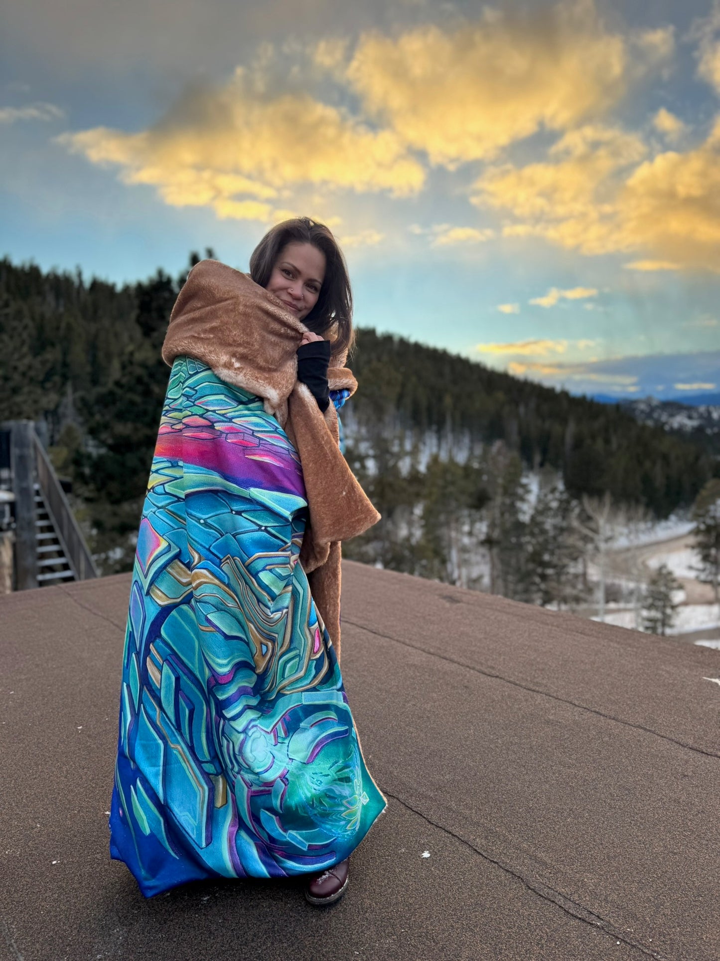 Organic Mechanics Fur Blanket