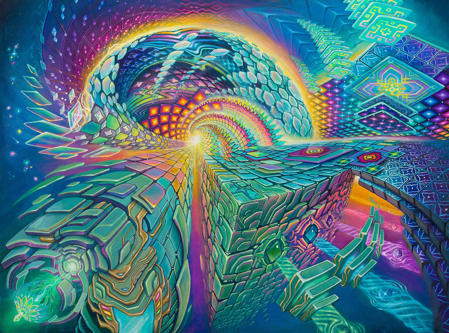 'Organic Mechanics' Holographic Embossed Paper Print