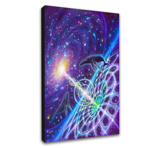 'Whales in the Space Time Continuum' Canvas Print by Sean Zenner