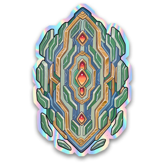 'Techtonic Totem' Holographic Sticker